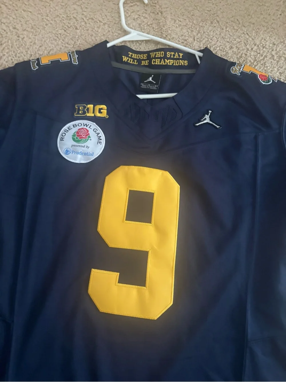 Michigan McCarthy Rose Bowl #9 Football Jersey - new with tags